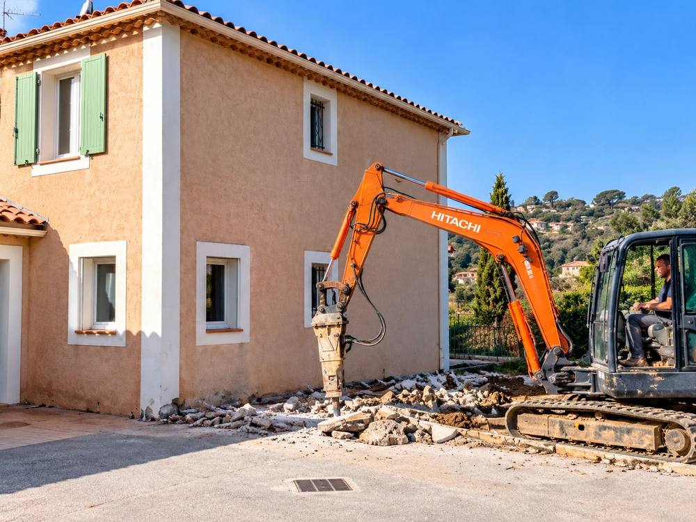 Démolition partielle de la maison avant rénovation